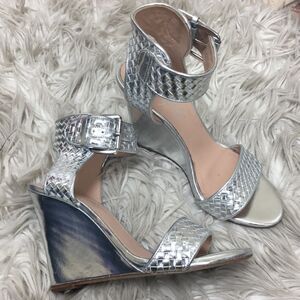 Alejandro Ingelmo Wedge Ankle Strap Sandals silver sandals 7.5